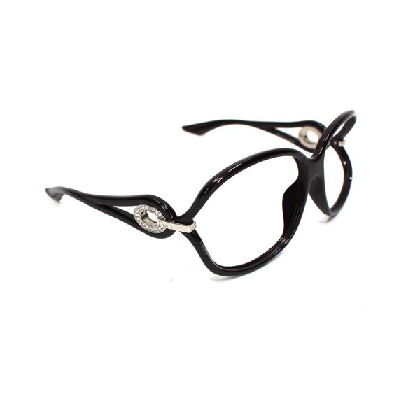 Christian Dior Volute STR Brown Rhinestone Oversized Frames FLAWED Leather Case - Picture 1 of 9